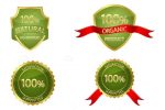 Green Organics and Natural Badges Set